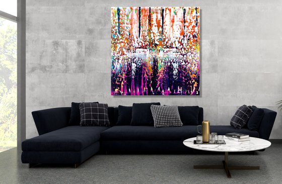 Feeling Freedom - XL LARGE,  ABSTRACT ART – EXPRESSIONS OF ENERGY AND LIGHT. READY TO HANG!