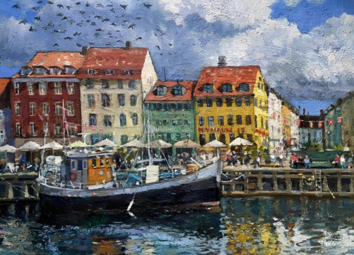 Nyhavn 17 By Nadezda Stupina, 31 X 24, Artwork For Sale On Artfinder