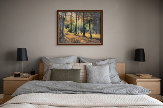 Sunlit Autumn Forest