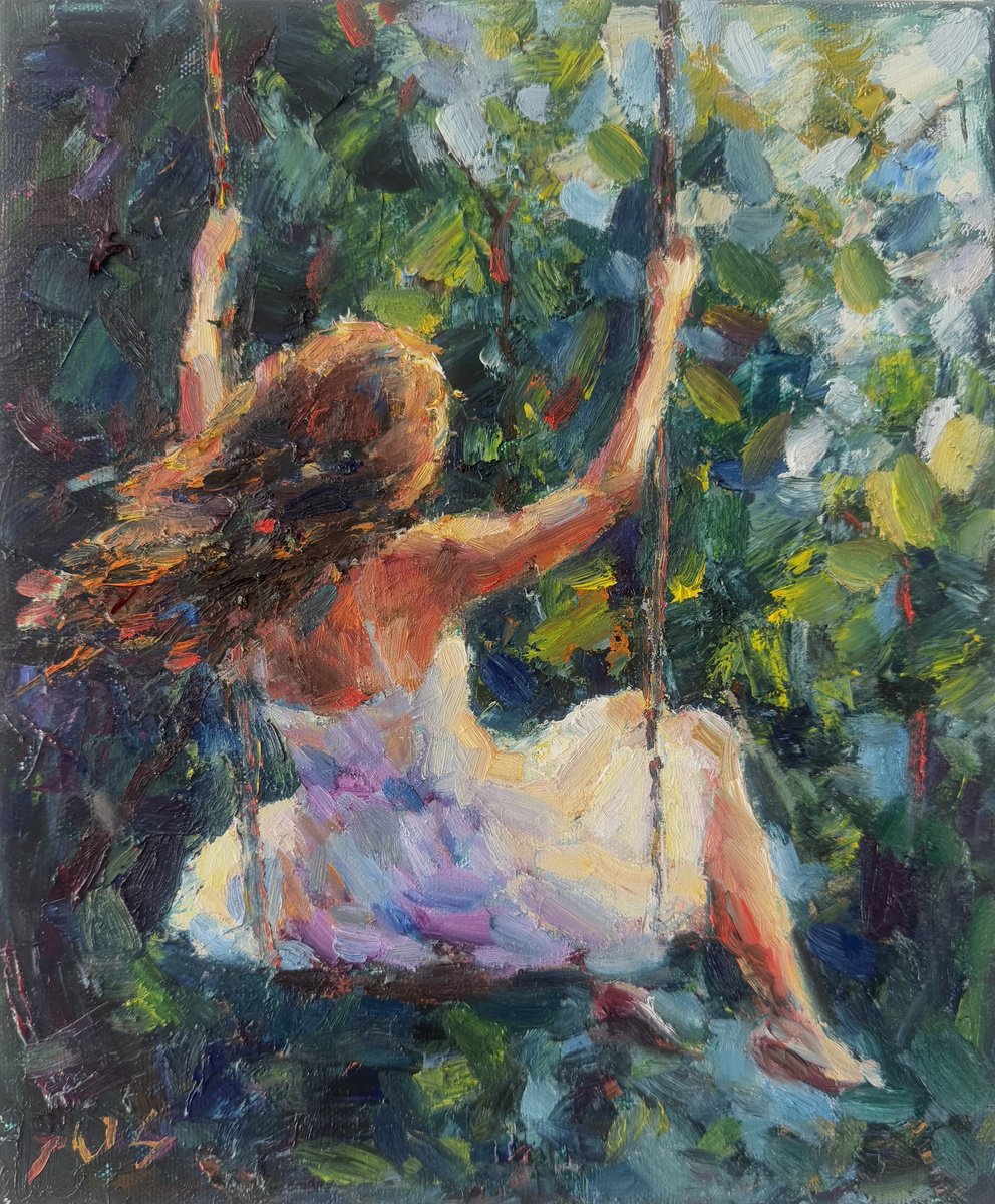 Impressionistic Landscape Oil Painting By Liubou Sas, 10 X 12", Wings 4, Original Artwork