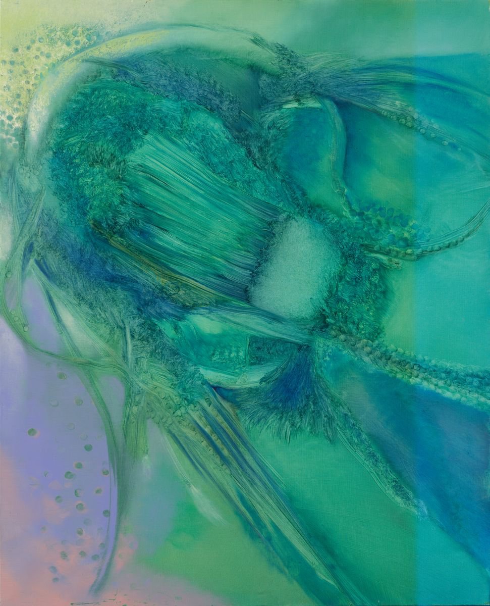 Abstract Oil Painting By Frederic Belaubre, 32 X 39, Metafigure #30, 100X81 Cm, Original Artwork