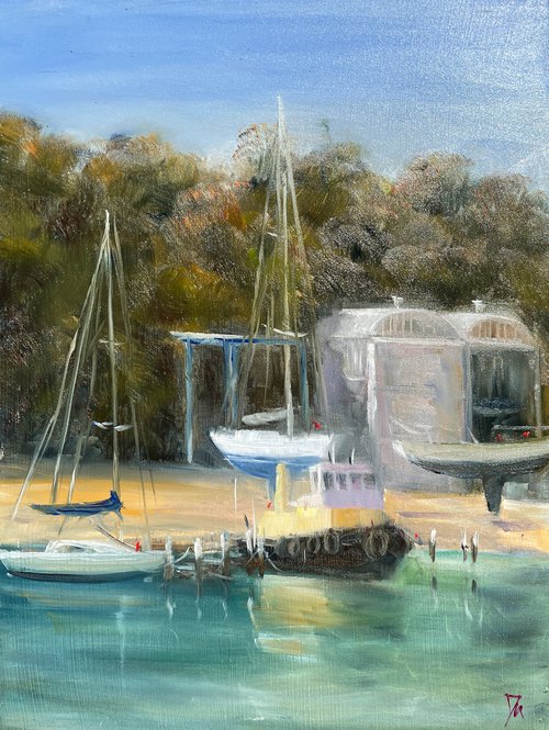 Sydney harbour -boat repair at Berrys bay by Shelly Du