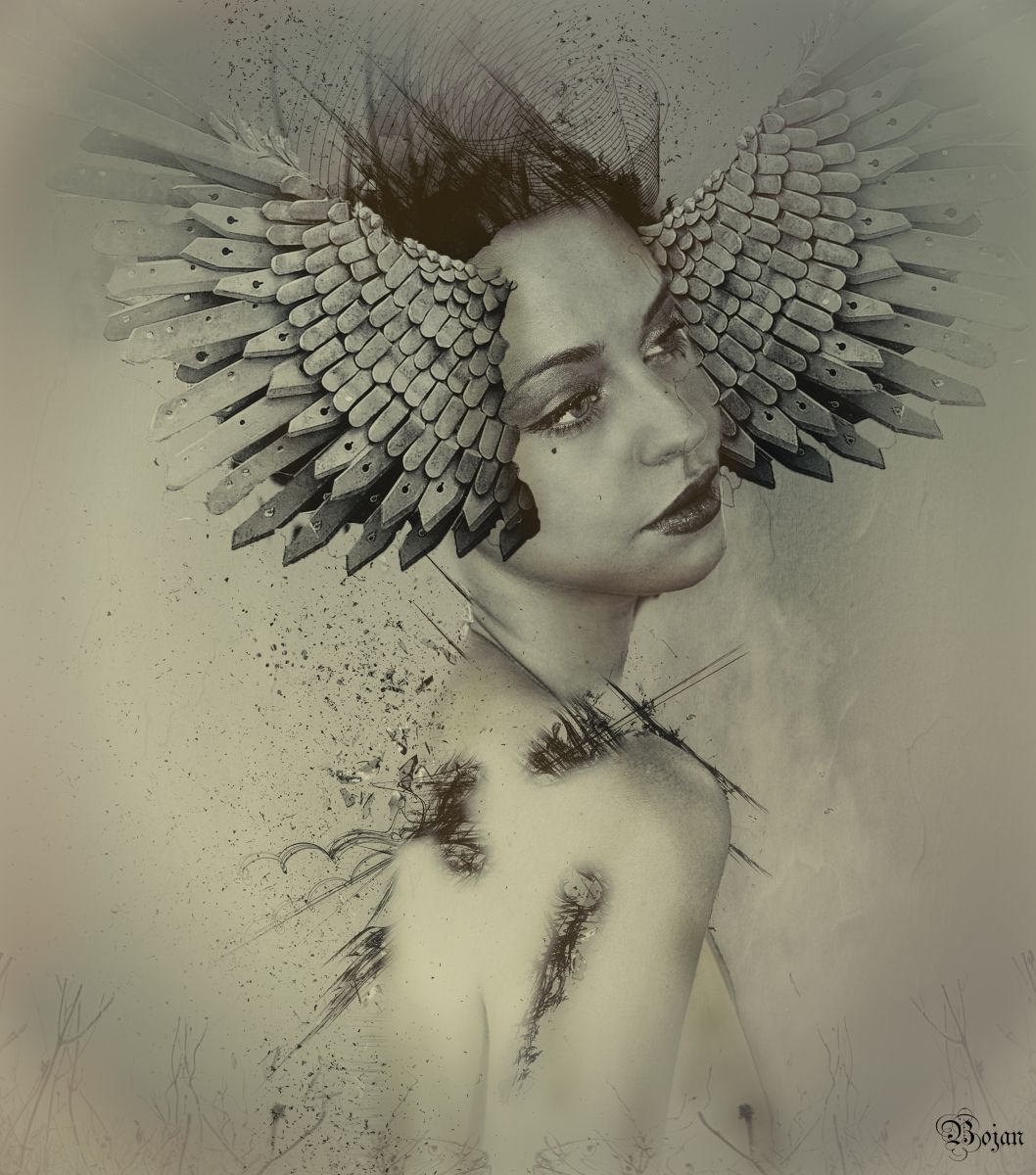 Illustrative Portrait Photograph By Bojan Jevtic, 38 X 43, Dreamy Dream, Original Artwork