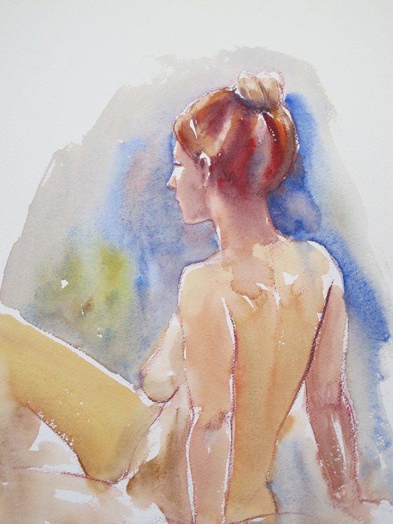 seated female nude