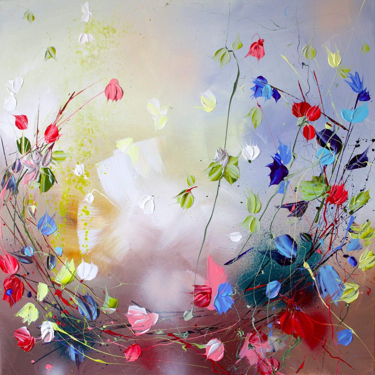 Flowers "Enchanted" 23,6 x 23,6 x 0,8 inches by Anastassia Skopp
