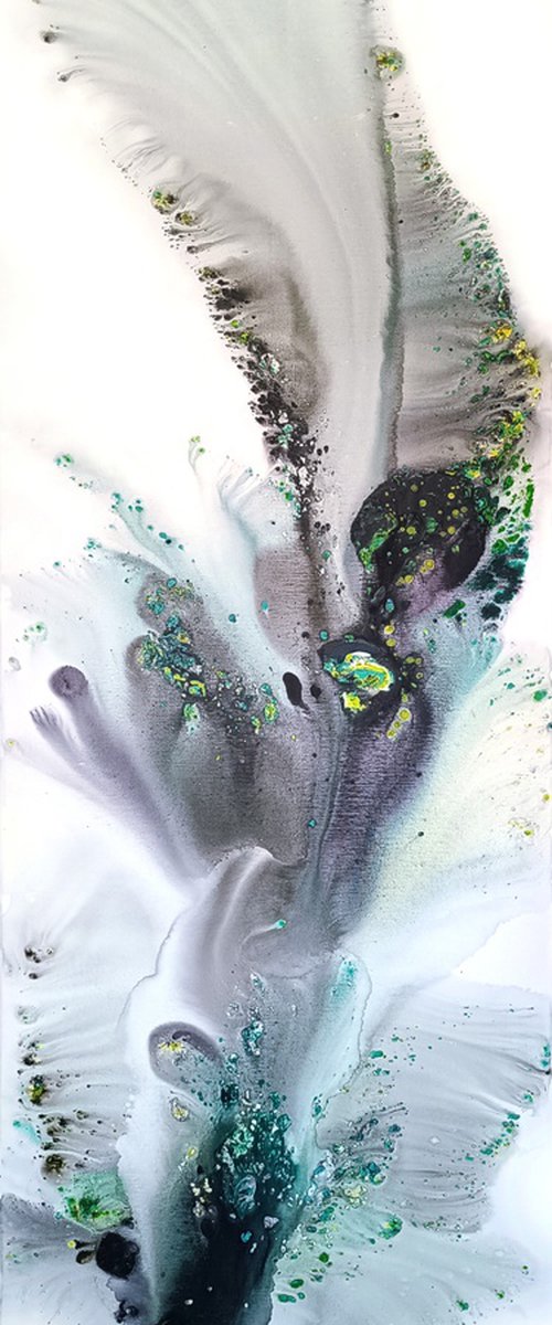 Nature N602 — Abstract Rising Teal Plume by Muriel Napoli