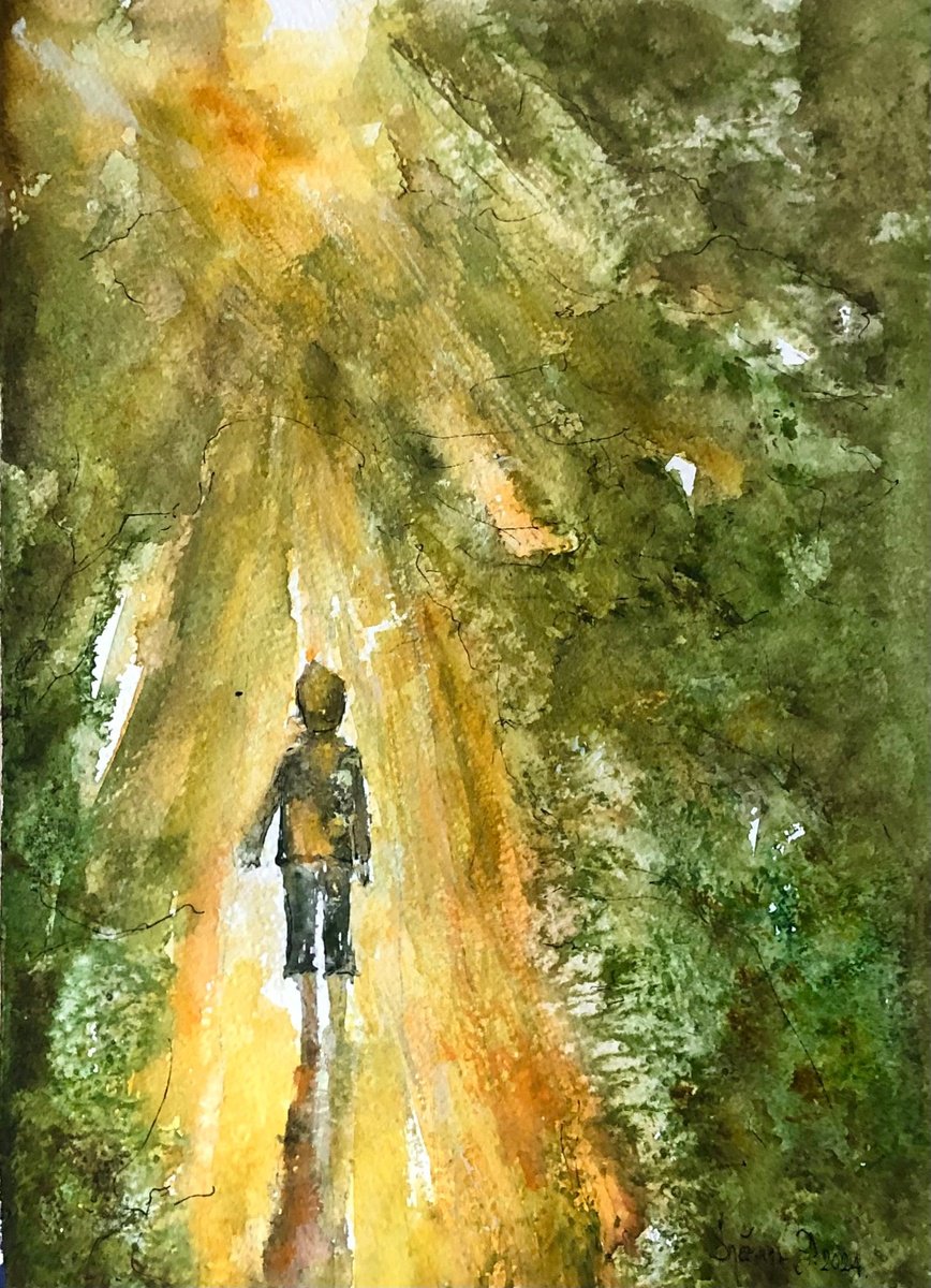 Impressionistic Landscape Watercolour By Snezana Djordjevic, 10 X 14", My Light -2, Original Artwork