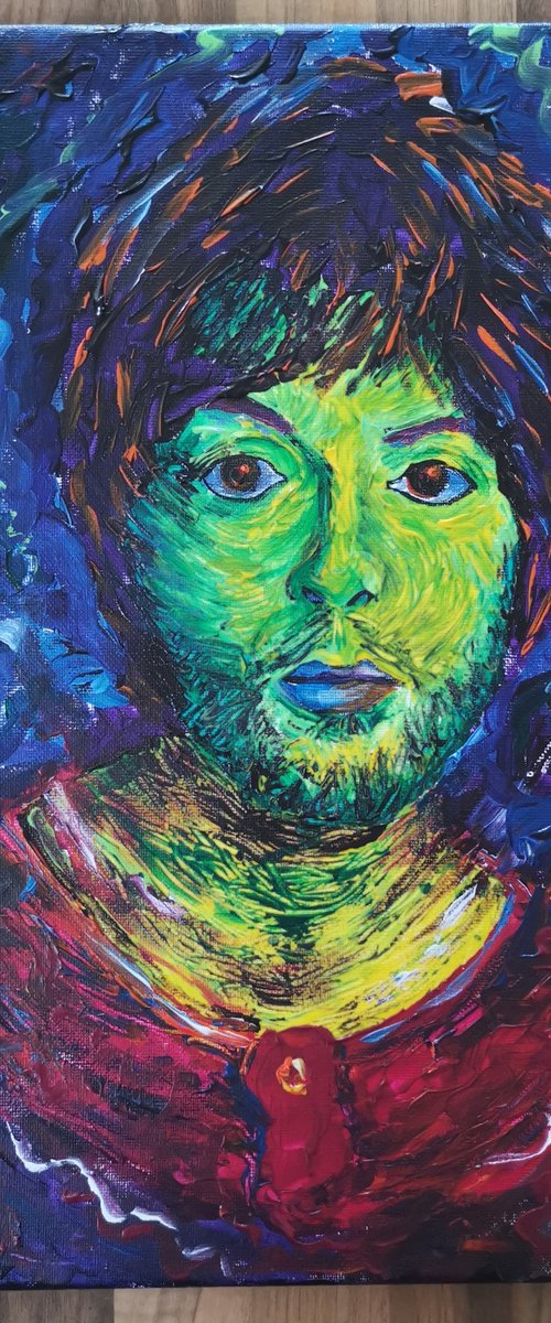 Paul McCartney Impressionist Van Gogh style portrait by Martin Schell