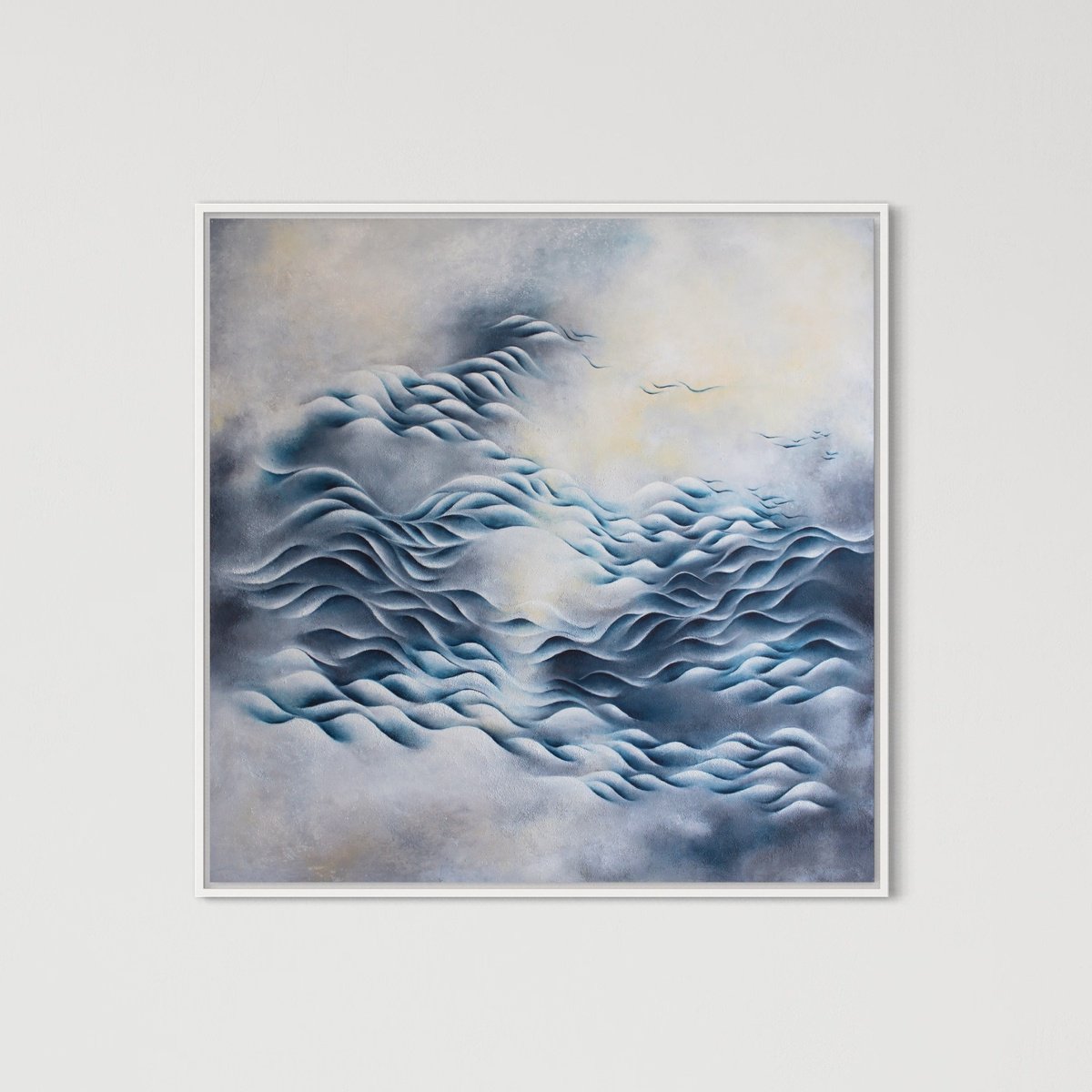 Organic Abstract Acrylic Painting By Francesca Borgo, 32 X 32, What If You Fly, Original Artwork