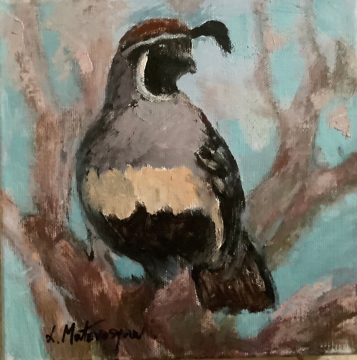 Impressionistic Animal Oil Painting By Lia Matevosyan Haselton, 8 X 8", Gamble