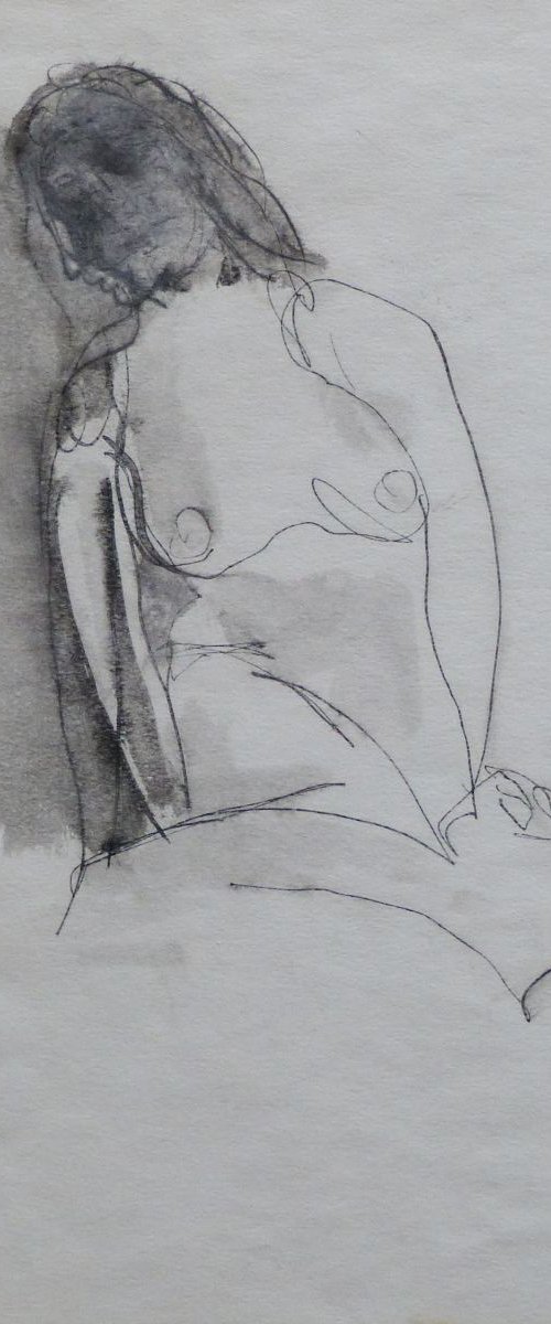 Nude, Drawing 20x18cm by Frederic Belaubre