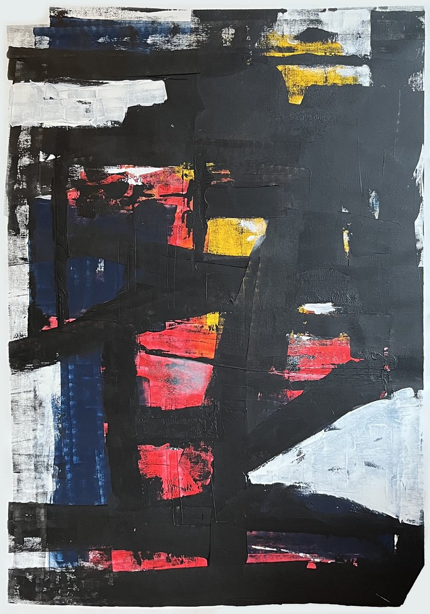 Geometric Abstract Acrylic Painting By Nick Molloy, 31 X 47", Abstract #104, Original Artwork