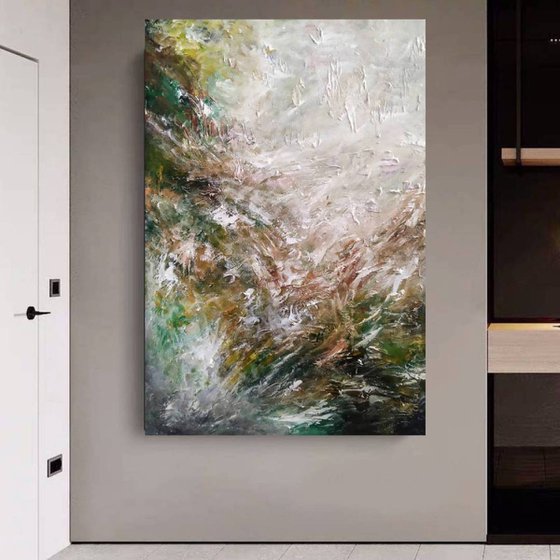 A breeze blew, 70x100cm Abstract Textured Painting