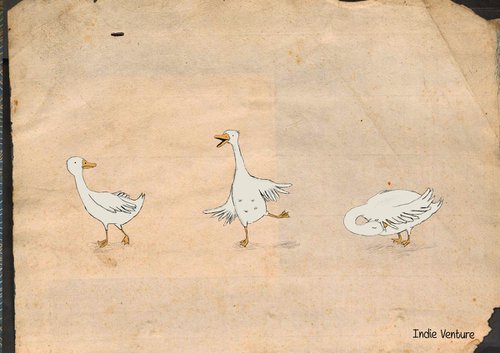 Duck at play by Indie Flynn-Mylchreest of MeriLine Art