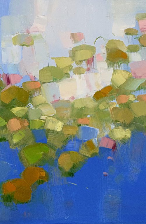 Nymphaea, Original oil painting, Handmade artwork, One of a kind by Vahe Yeremyan