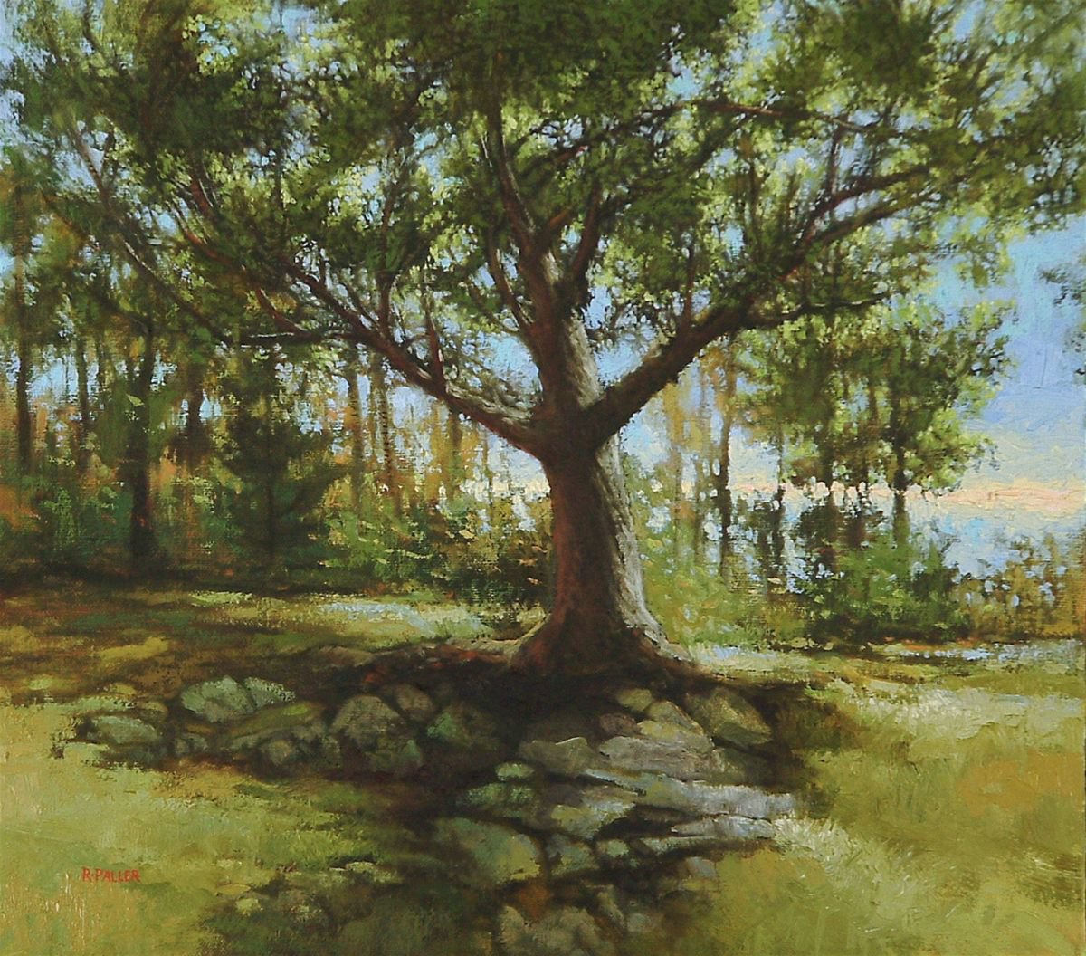 Impressionistic Landscape Oil Painting By Rick Paller, 16 X 14", By The Quail Field, Original Artwork