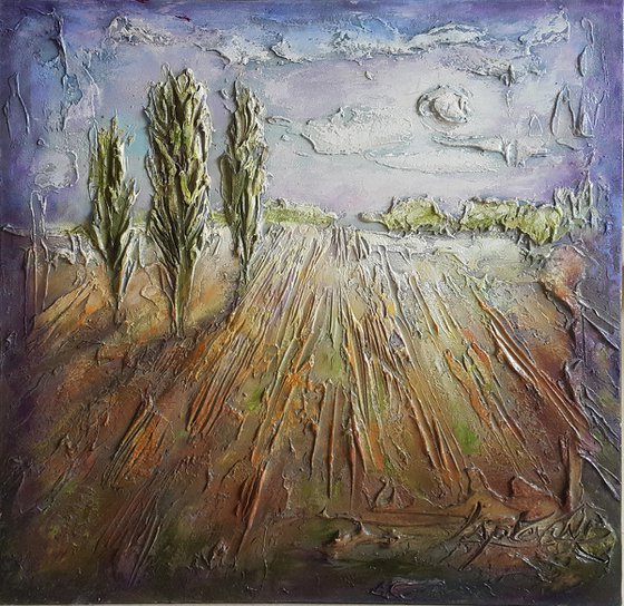 Painting impasto oil  Moonlight