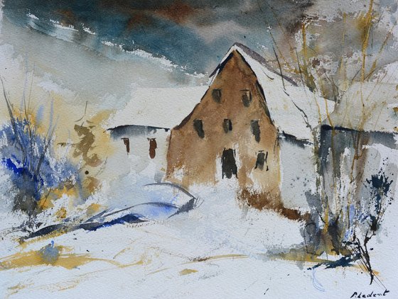 Old farm watercolour