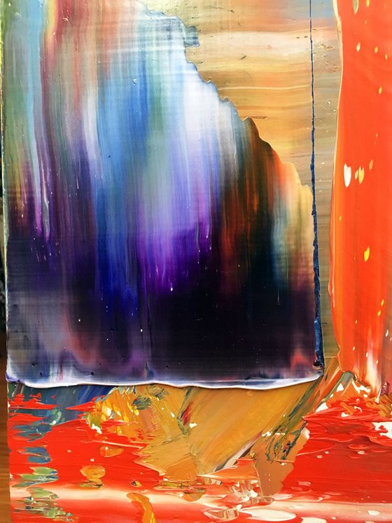 "The Space Between Us" - SPECIAL PRICE-  Original PMS Oil Painting On Reclaimed Wood - 38 x 16 inches