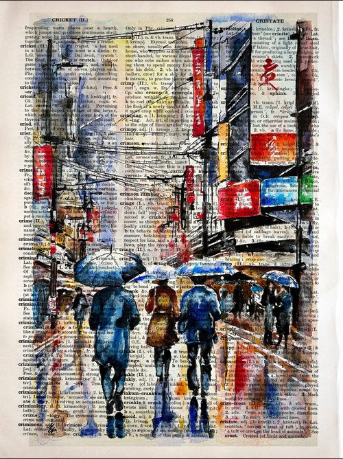 Tokyo in the Rain by Misty Lady - M. Nierobisz