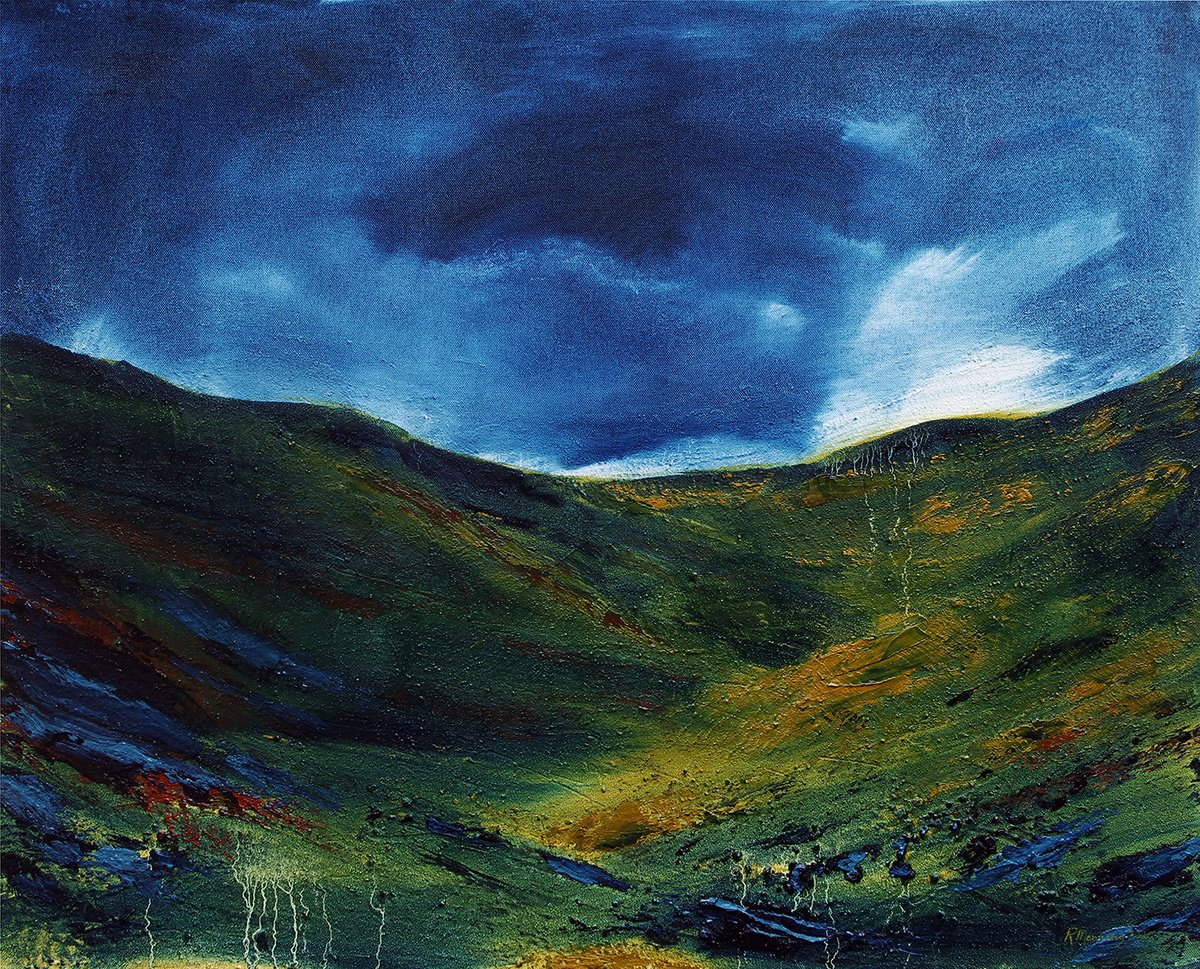 Abstract Landscape Oil Painting By Richard Manning, 30 X 24", Landscape-18, Original Artwork