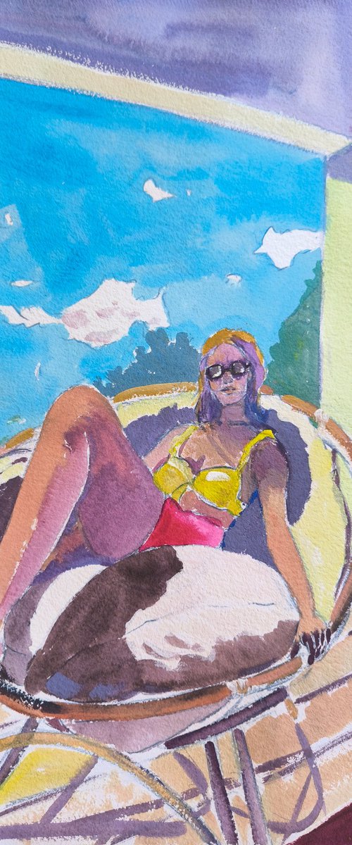 Woman in the sun by Linda Clerget