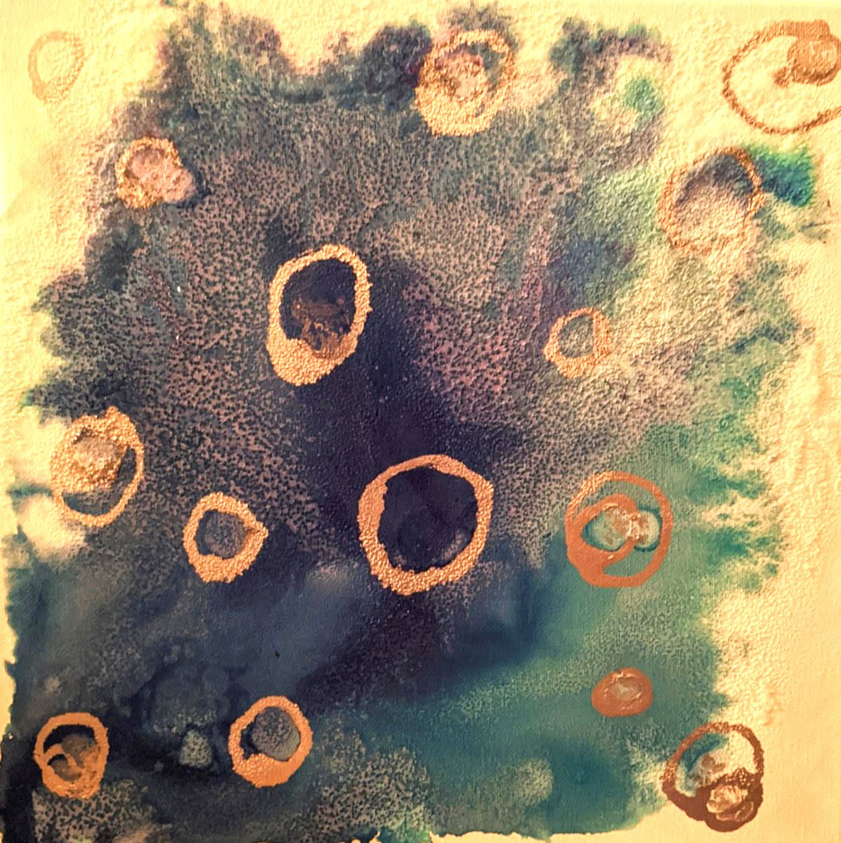 Abstract Painting By Shelli Finch, 12 X 12", Circles, Original Artwork