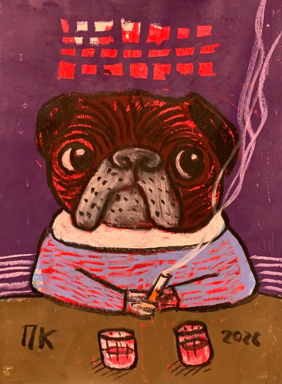 Smoking pug #12