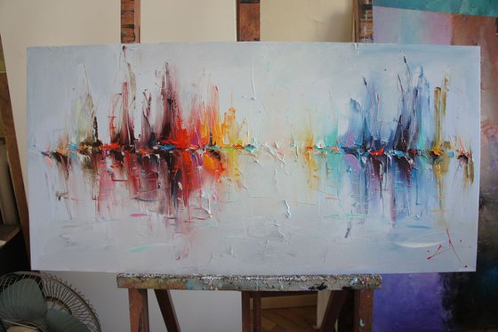 Custum orderfor a special client.  Sea charts, Abstract painting, Sailboats Painting