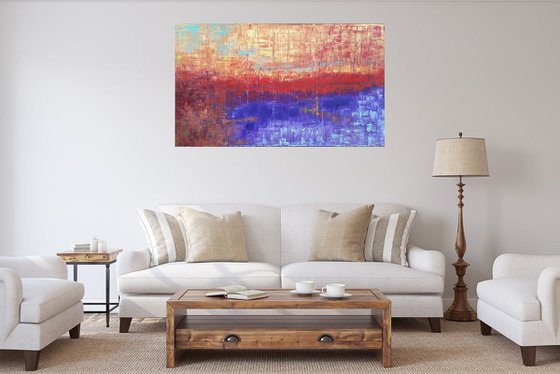 Unexplored - large colorful palette knife painting