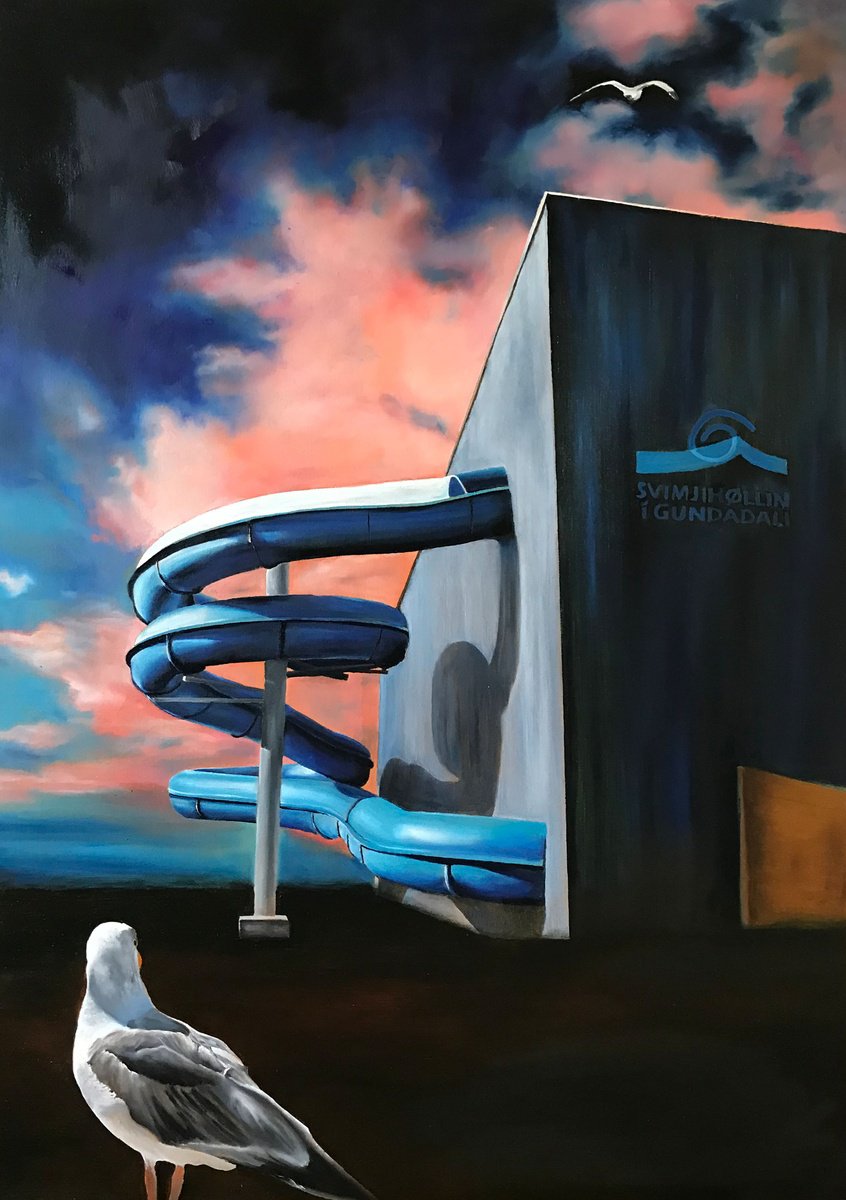 Surrealistic Oil Painting , Seagulls By Sofia Fresia, 28 X 39, Artwork For Sale On Artfinder