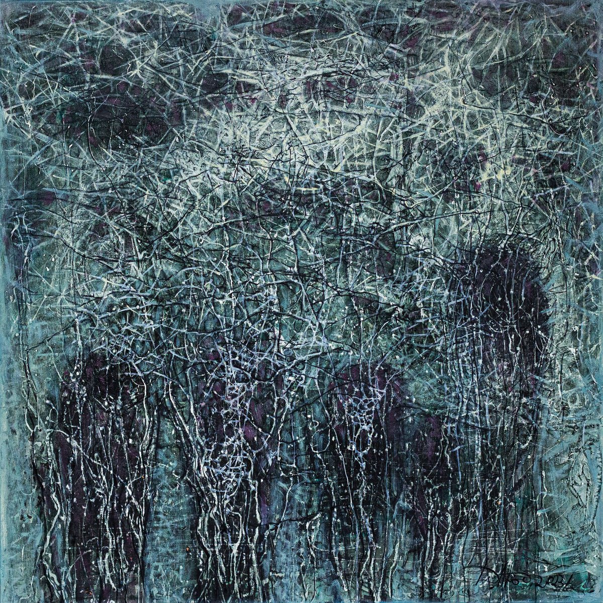 Abstract Oil Painting By Liudmyla Davydenko, 39 X 39", Depth 1, Original Artwork