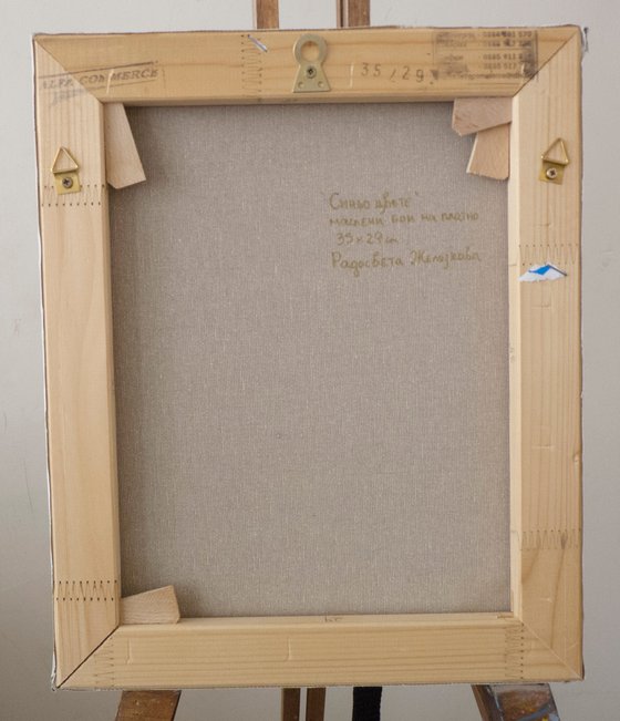 Blue flowers in a vase