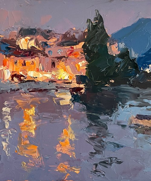 Lake Como Lights by Oksana Johnson