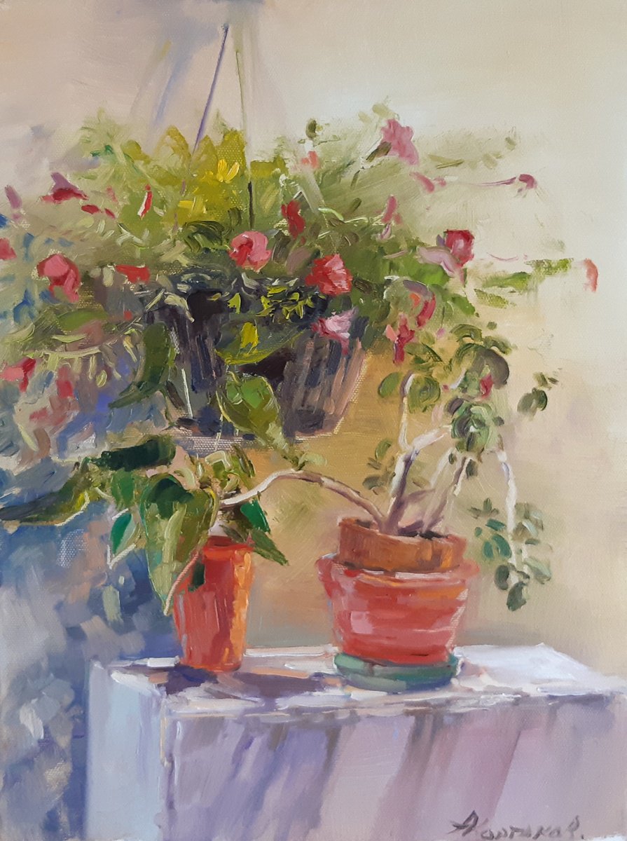 Impressionistic Still Life Oil Painting By Alexander Koltakov, 12 X 16, Flowers Still Life, Original Artwork