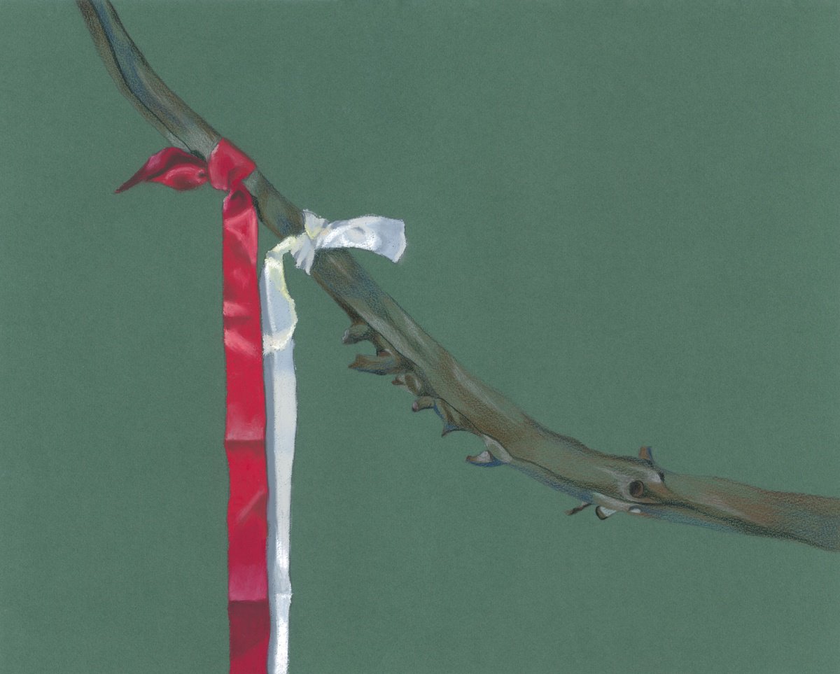 Impressionistic Pastel Drawing , Red Flag White Flag By Kristine Facchetti, 20 X 16, Artwork For Sale On Artfinder