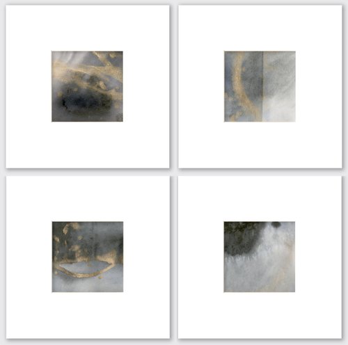 Urban Abstraction Set 3  - Minimalistic Abstract Paintings by Kathy Morton Stanion by Kathy Morton Stanion