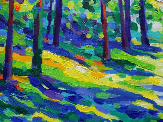 Forest in turquoise and yellow