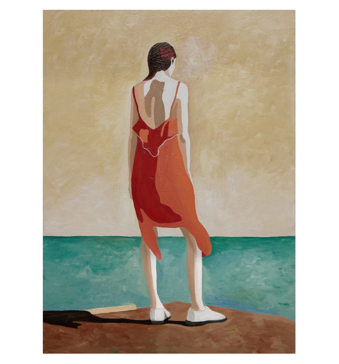 Expressive Portrait Acrylic Painting By Young Park, 13 X 18", Voice Of Waves, Original Artwork