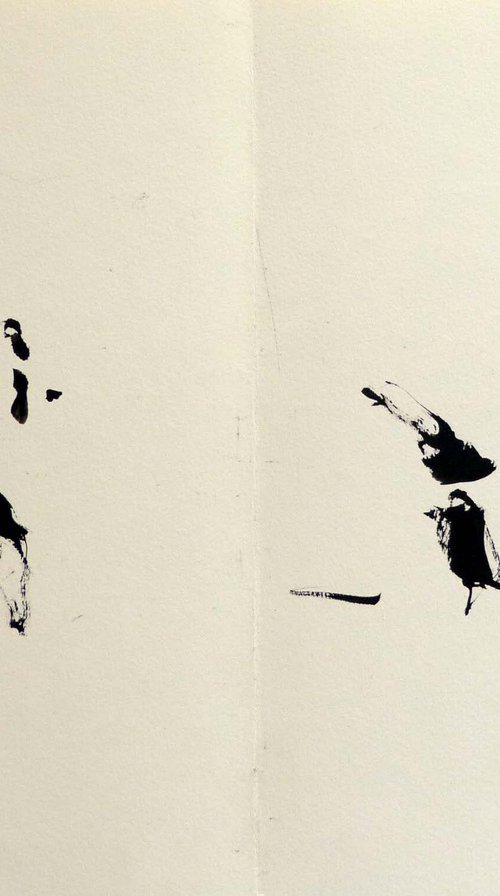 Minimalist  Stains 1, diptych 16x24 cm by Frederic Belaubre