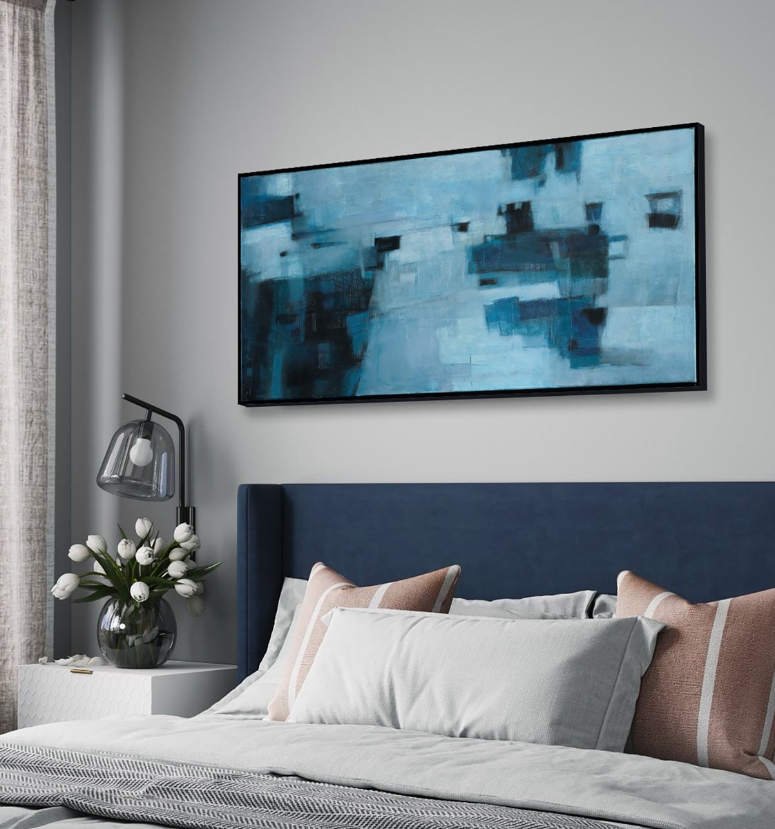 Abstract Oil Painting By Bo Kravchenko, 49 X 25, Wabi Sabi #8, Original Artwork