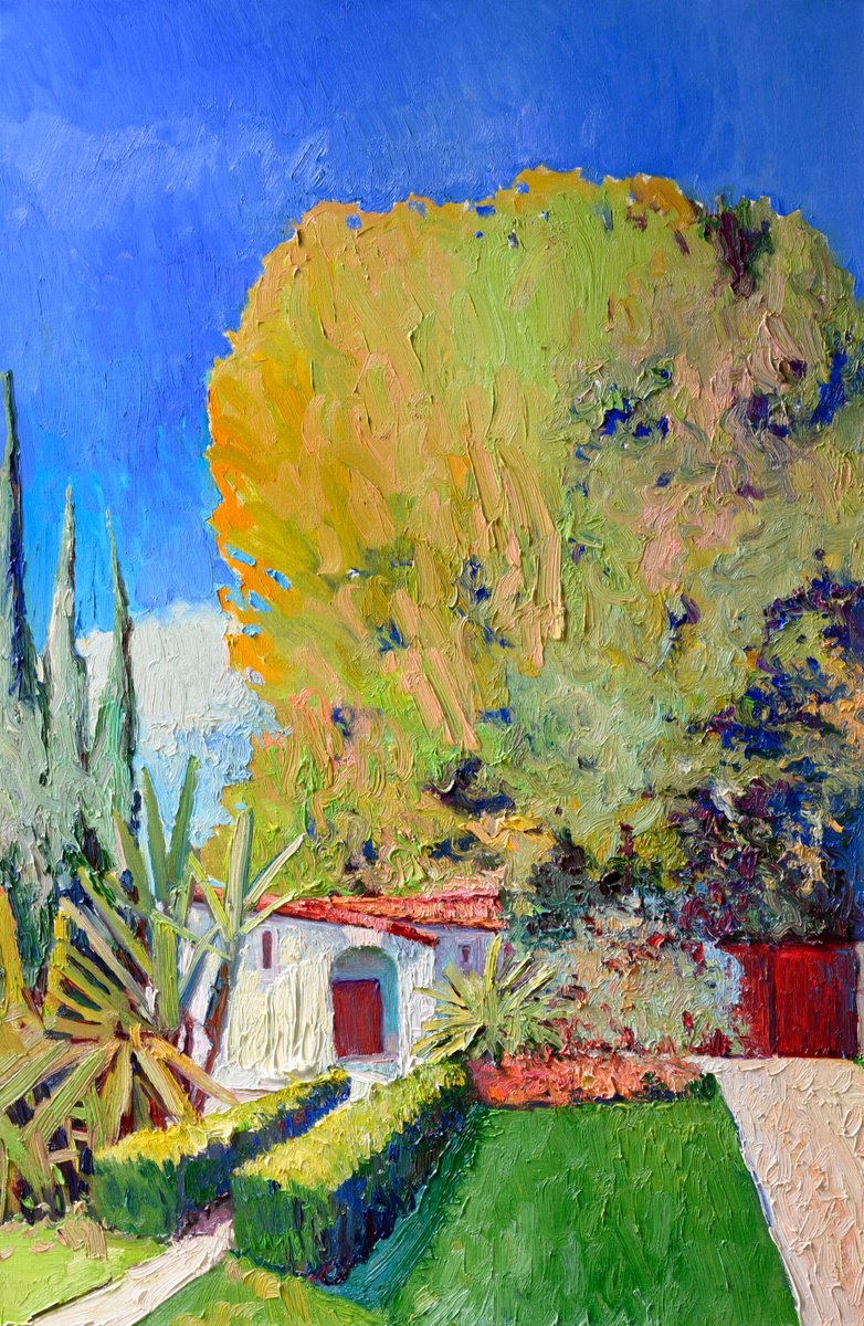 Big Ficus And Little House By Suren Nersisyan, 24 X 36, Artwork For Sale On Artfinder