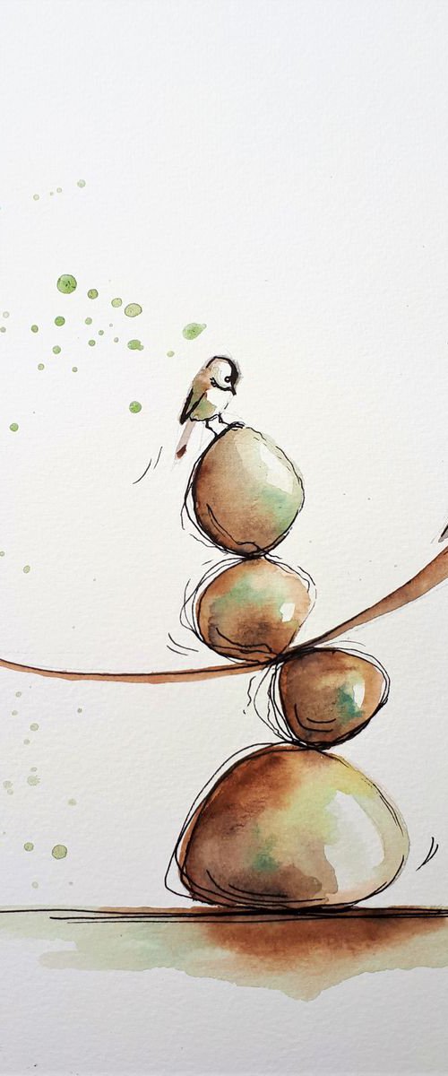 Zen with Long-tailed tit by Simon Tünde