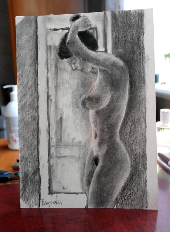 Female Figure 44 Charcoal Sketch