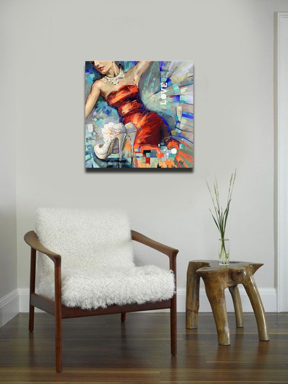 The Look of Love - Oil Abstract Fifurative