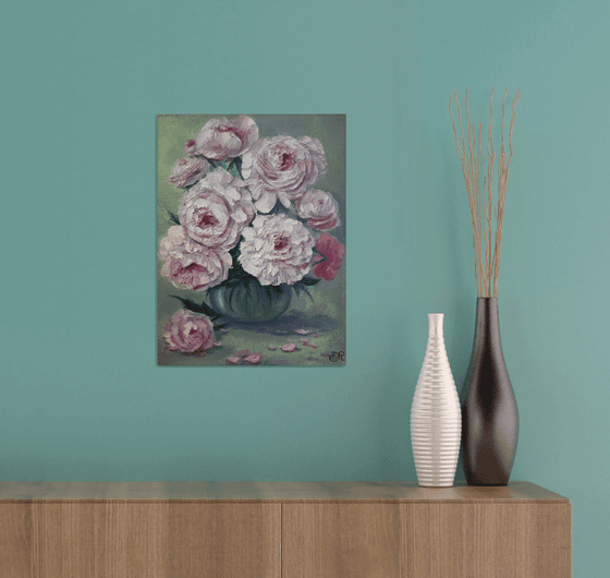 Still life with peonies