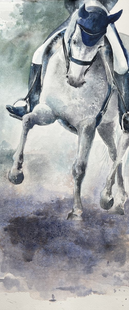 Equestrian sketch /Gray by Larissa Rogacheva