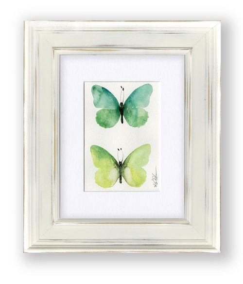Shabby Chic Butterfly Watercolor Painting No. 2 by Kathy Morton Stanion by Kathy Morton Stanion