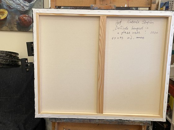 Delicate bouquet in a glass vase