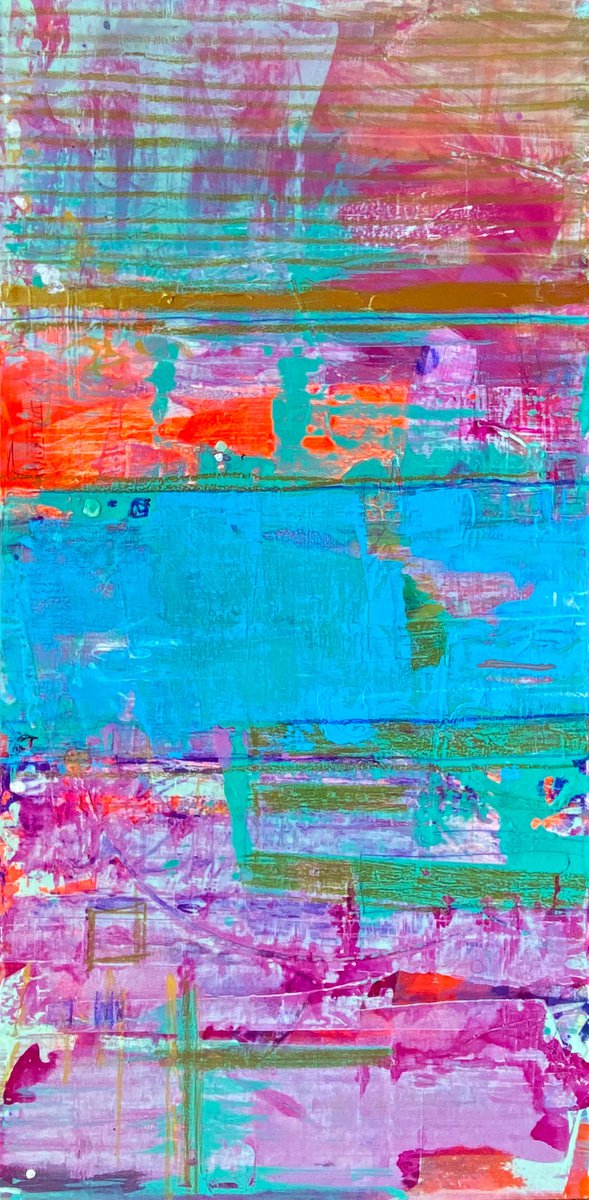 Organic Abstract Acrylic Painting By Jason Forcier, 24 X 48, Moon Tan, Original Artwork